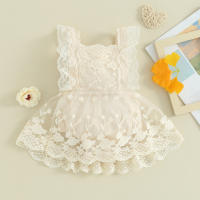 Bodysuit De Verano Para Bebés Niñas Lioraitiin Con Encaje Floral Estilo off Shoulder Ropa Infantil Recién Nacidos 0-24M - details 8