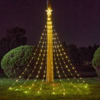 1PC 198 LED Luz De Estrella Cascada Con 8 Modos Cargado Por USB Y Control Remoto Luz De Camping Para Interior Y Exterior Decoración De Navidad - details 12