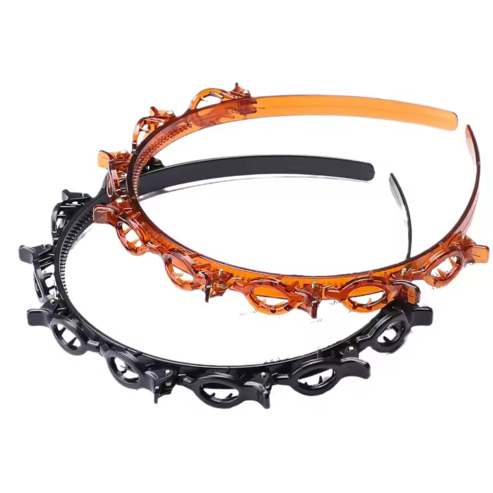 2pcs Diadema De Encaje Doble Capa Moda Plástico Tejida Estilo Punk Accesorios Para El Cabello Para Mujer Adornos De Cabeza Para Exterior Todas Las Estaciones - 1