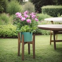 Soporte Para Plantas De Madera Sólida Ajustable Para Decoración Del Hogar Y Jardín Fácil De Montar Estantería Para Macetas De Patio - details 1