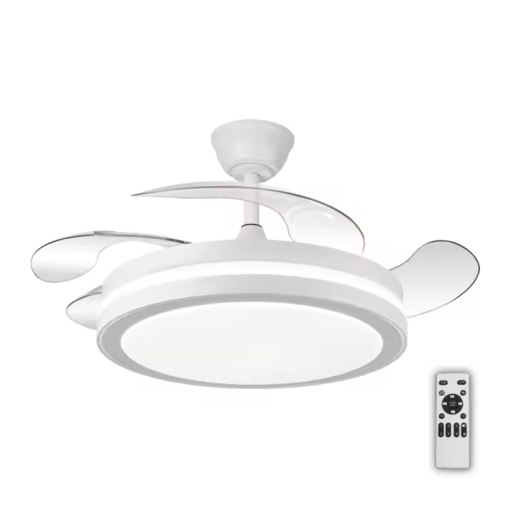 Ventilador de Techo TOP VENTAS ASPAS INVISIBLES  Ultra Silencioso 82w en total Modo lámpara Luz LED 50W 6200 Lm con Máxima Iluminación (3 tonos), Motor DC 32W 6 Velocidades, Memoria de Color, Mando a Distancia y Temporizador - Diseño elegante - 1