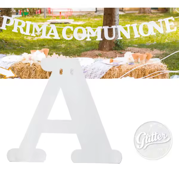 Festone Primera Comunión 3 Mt Blanco con Glitter - 1