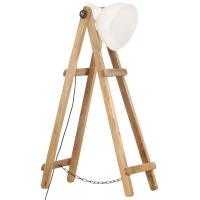 vidaXL Lámpara de pie madera maciza de mango blanca E27 - details 1