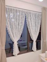 Cortinas De Encaje Floral Transparentes Para Sala De Estar 1 Pieza Con Bolso De Palas Ventana De Dormitorio Estilo Pastoral - details 1