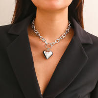 Collar De Moda Lacteo Con Colgante De Corazón Y Cadena O Grande Para Mujer Joyería De Encanto Collar De Cuello Para Fiesta Boda - details 1