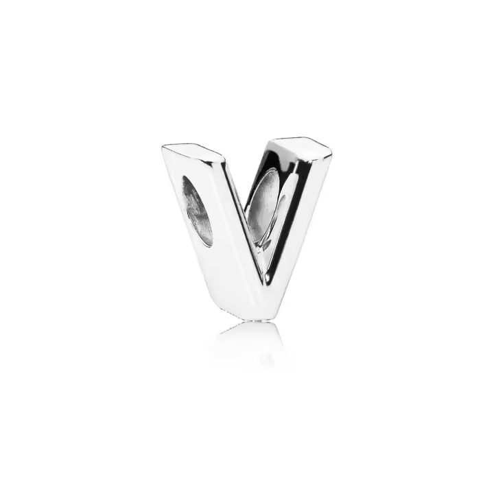 PANDORA Charm Letra V en Plata de Primera Ley - 1