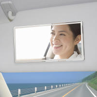 Espejo De Maquillaje Portátil Para Coche Espejo Interior Universal De Acero Inoxidable Con Visera Anti-Sol Espejo HD Para Estilo De Coche - details 2