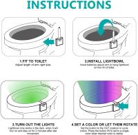 Luz Nocturna LED De Sensing Infrarrojo Mini Kawayi Para Baño Con 16/8 Colores Cambiantes Sensibilidad De Movimiento Decorativa Para El Hogar - details 5