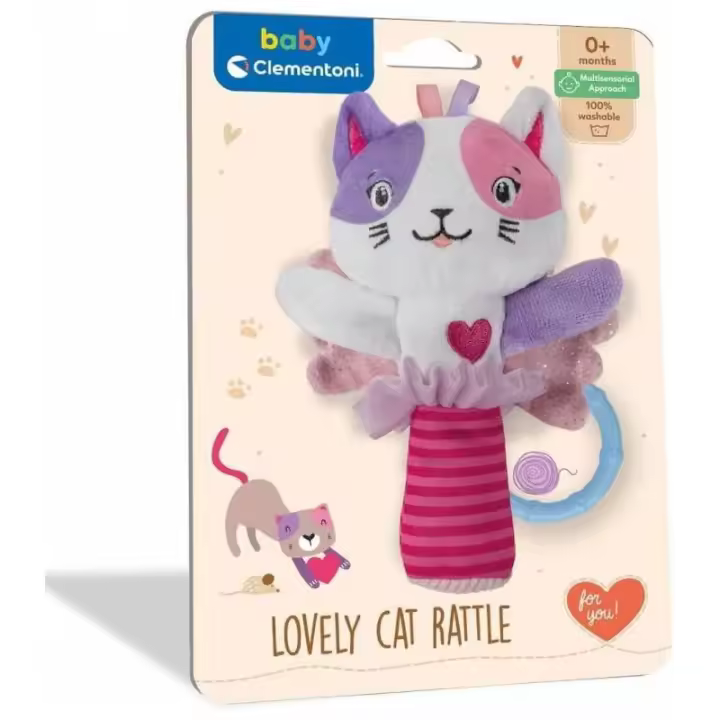 Peluche sonajero  gatito para cochecito Lovely Cat Soft ratle de Clementoni - 1