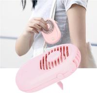 Ventilador eléctrico, conveniente carga mini USB cuello colgante ventilador con cordón para acampar viajes para oficina Escuela Hogar para (lindo rosa) - details 3