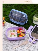 Caja De Almuerzo Ecológica De 1200ML Con Doble Capa Compartimentos Cuchara Y Tenedor Microwaviable Y Sellado Para Picnic - details 15