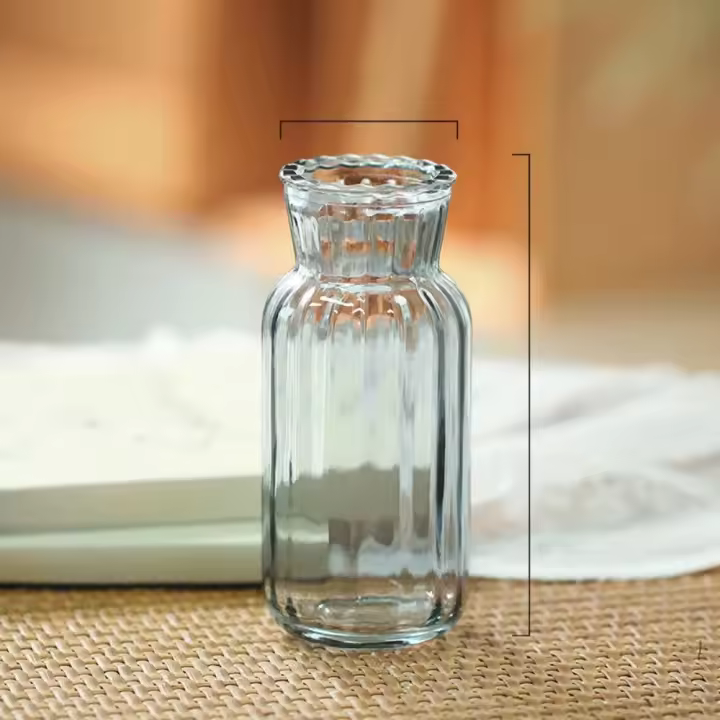 Vaso De Flora De Vidrio Transparente Estilo Europeo Mini Para Plantas Hidroponicas Decoración De Escritorio Para Casa Y Boda - 1