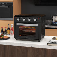 HOMCOM Horno Eléctrico Multifunción de Sobremesa Mini Horno Tostador de 30L 1600W Freidora de Aire con 7 Modos de Calor Temporizador y Temperatura Regulable 43x39x39 cm Negro - details 2