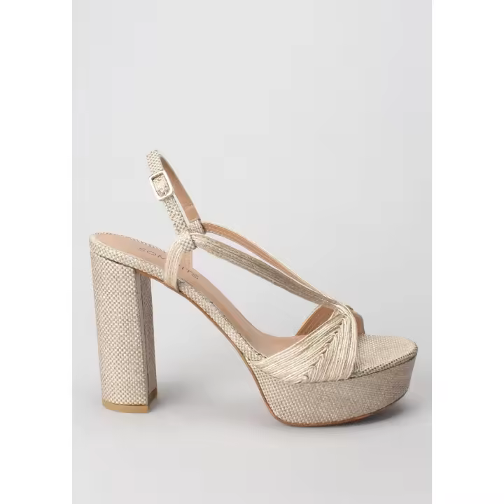 sandalia bordado champagne SOM MITS - 1