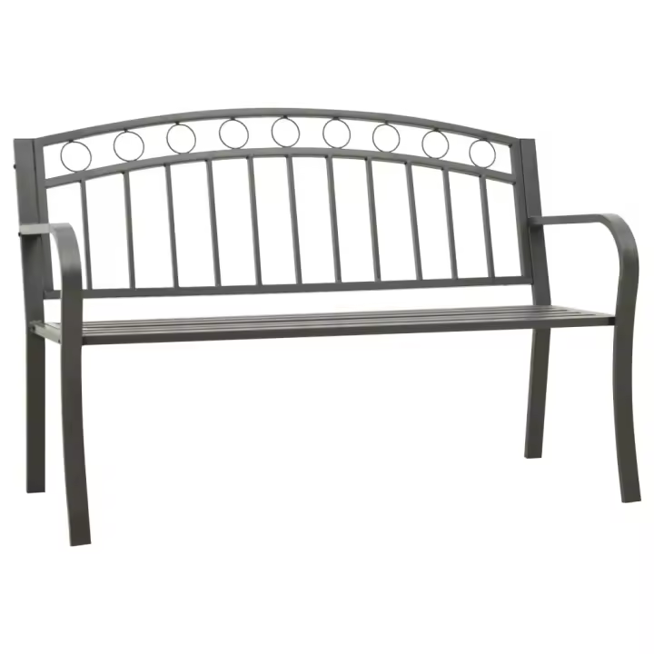 vidaXL Banco de jardín acero gris 120 cm - 1