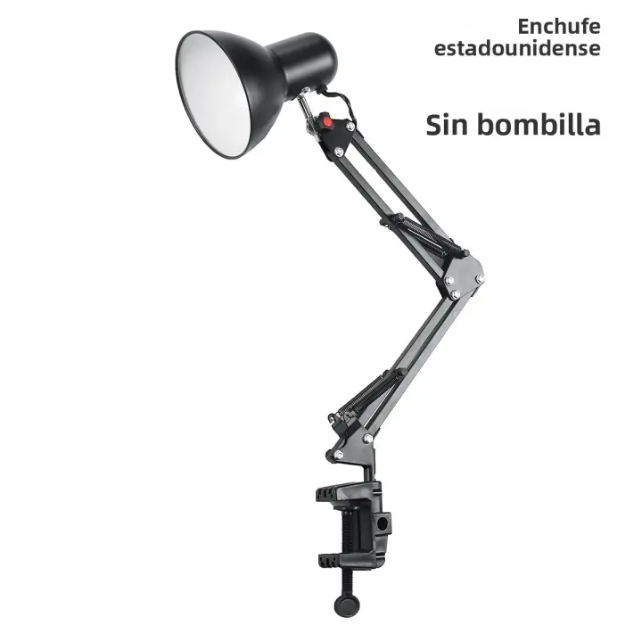 Lámpara De Escritorio Plegable Con Clip Y Telescopio Protección Ocular Retro Para Dormitorio Y Oficina Luz De Mesa Para Bulbo E27 Decoración Del Hogar - 1