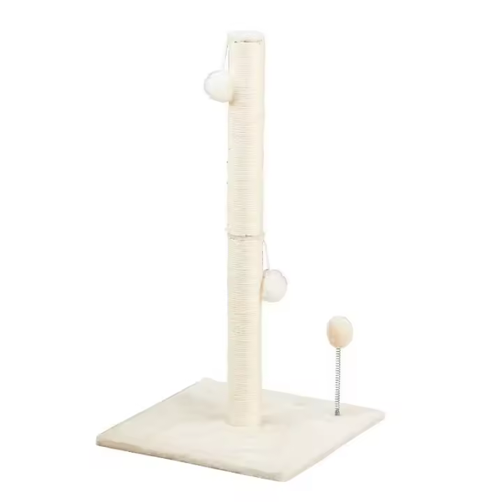 Poste Rascador para Gatos con Base Estable, Pelotas de Juego, Color Beige,40*40*83cm - 1