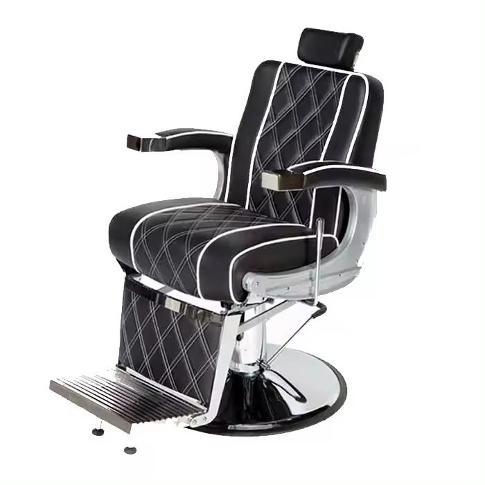 Sillón Barbero hidráulico reclinable y giratorio con reposabrazos Modelo LBH Tweed - 1
