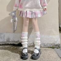 Calentadores De Piernas En Forma De Lazo Estilo Japonés Lolita Para Mujer Gaiteros Góticos De Invierno Tejidos De Acrylic Warmer De Tobillo - details 5