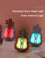 Lámpara De Noche LED Violín Cargable Por USB Luz RGB Para Dormitorio Iluminación De Mesa De La Cama Adecuada Para Alimentación Nocturna - details 8