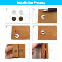 20 Conjuntos De Botones Magnéticos 10mm-18mm Para Bolsos Y Monederos Con Caja Herramienta De Costura Y Manualidades Plata De Latón - details 0