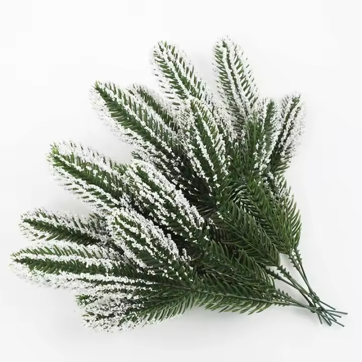 6Pcs Ramas De Pino Artificial Para Decoración De Navidad Árbol De Navidad Adornos Decoración De Mesa Sala De Estar Plantas Falsas Para El Hogar - 1