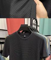 Camiseta De Hombre Para Verano Transpirable Con Mangas Cortas Estilo Casual Cuello Redondo Top De Seda Helada Para Sensación De Frío - details 6