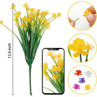 12 Bundles De Flores Artificiales Para Exteriores Resistentes Al UV Plantas De Plástico Para Jardín Patio Porche Decoración De Boda Farmacia Hogar Estilo Multicolor - details 2