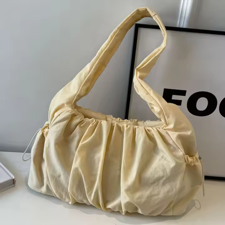 Bolso De Hombro Para Mujer Con Capacidad Grande Bolsa De Brazo Con Manija Superior Padded Underarm Bag Estilo Nublado Pleated Solid Color Con Multi-bolsillos Para Fiesta Vacaciones - 1