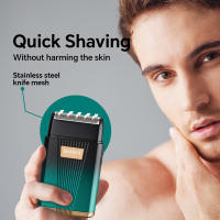 Afeitadora Eléctrica Para Hombres USB Recargable Peluca Portátil Afeitadora De Barba Profesional Con Cuchilla De Acero Inoxidable - details 3
