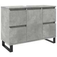 vidaXL Mueble de lavabo madera de ingeniería gris hormigón 80x33x60 cm - details 1