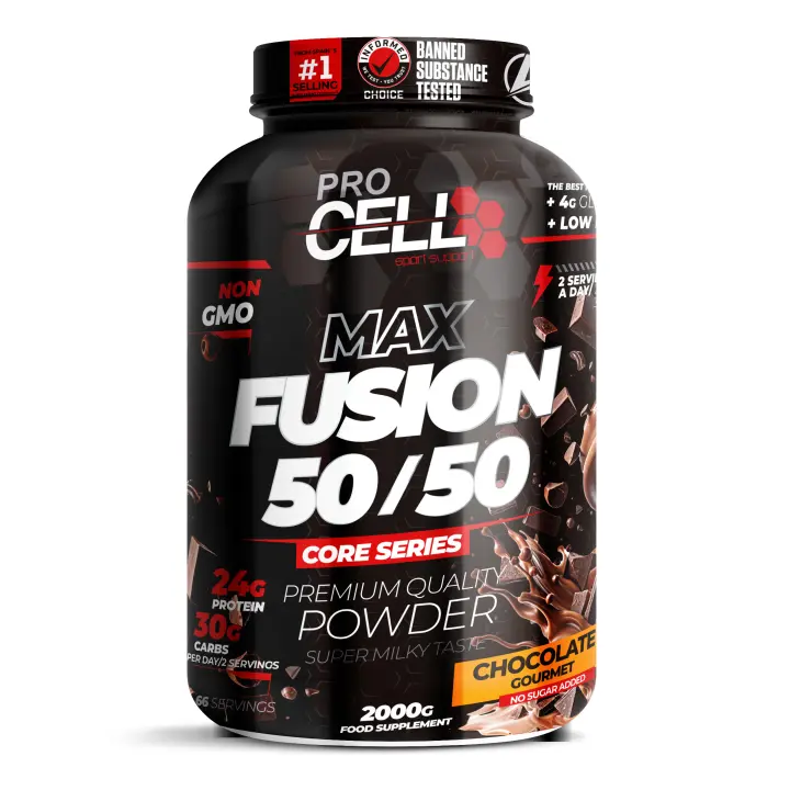 Proteina + Carbohidratos - Fusion Protein Core 50/50 2 Kg Procell Sport - Chocolate - 1