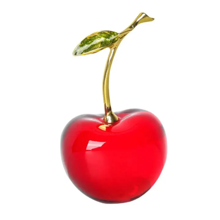 Estatua De Cereza De Vidrio Decoración Para Escritorio Regalos Bonitos Y Originales Para Coche Y Hogar Adorno Minimalista Moderno Para Mesa De Centro De Estilo Artificiales - 1