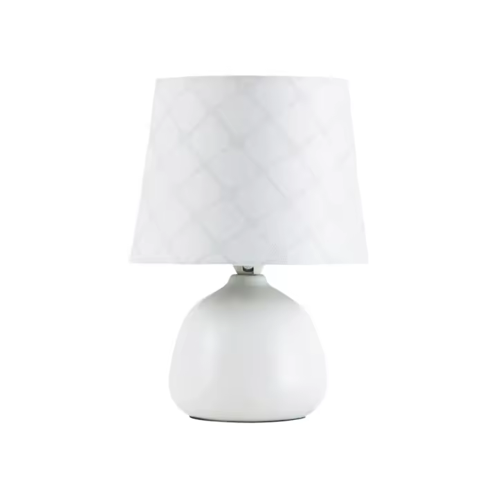Lampara Mesa Ceramica Blanco E14 Tela ELLIE  RABALUX - 1