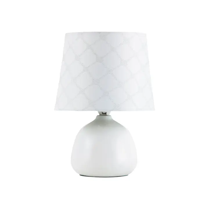 Lampara Mesa Ceramica Blanco E14 Tela ELLIE  RABALUX - 1