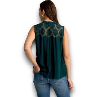 Blusa Lynx Verde Tiffosi - Sin Mangas y Tejido Arrugado La Mujer Barbuda - details 2