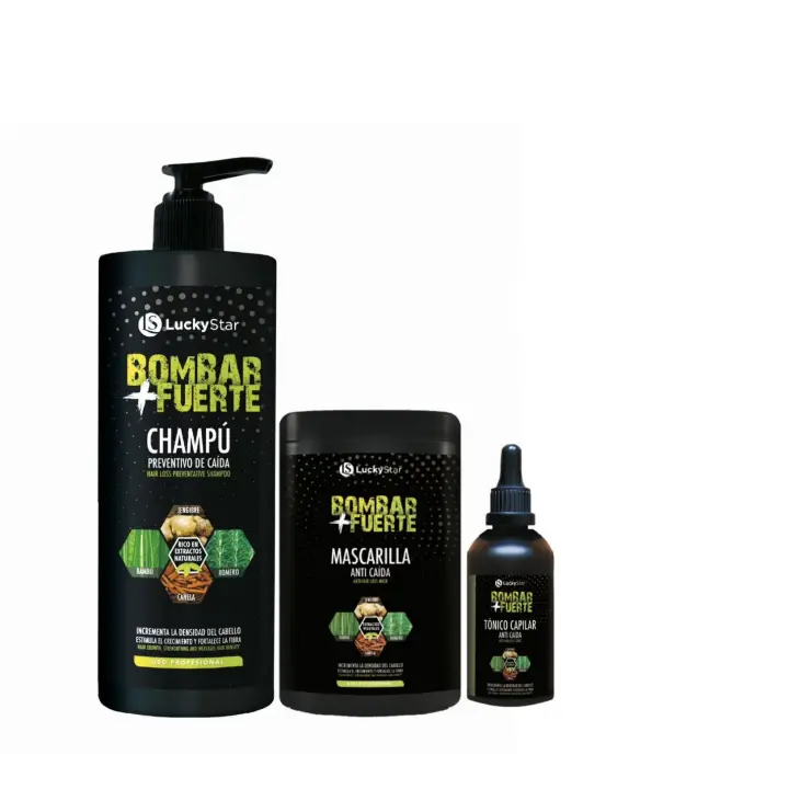 PACK PROMOCION BOMBAR FUERTE,INCREMENTA LA DENSIDAD DEL CABELLO ESTIMULA EL CRECIMIENTO Y FORTALECE LA FIBRA ,CHAMPU 1000 ML , MASCARILLA 1000 ML, TONICO 100 ML. - 1