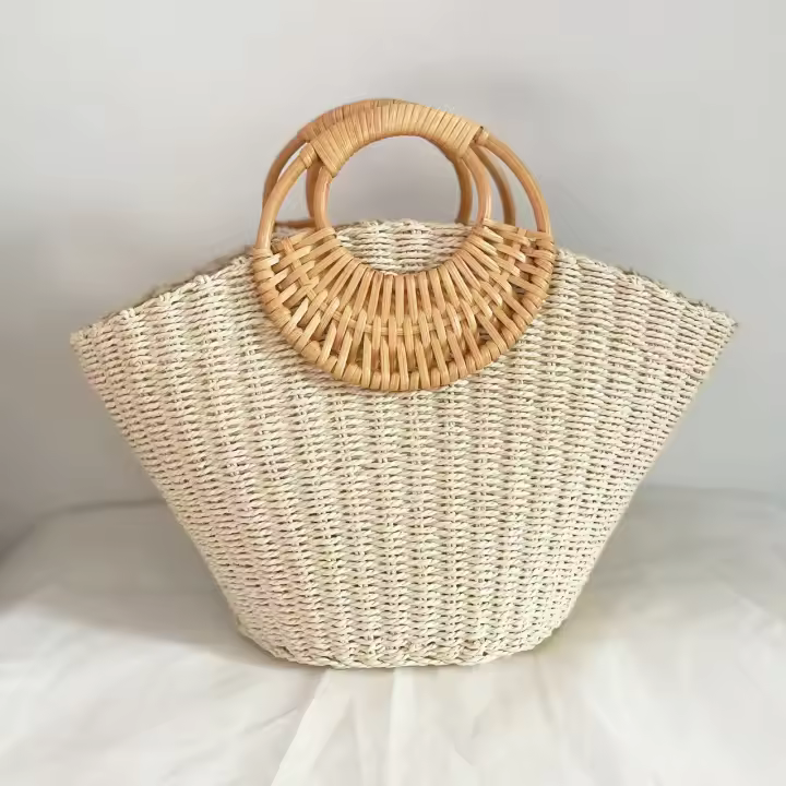 Bolso de Playa de Paja para Mujer, Bolso de Playa de Verano. - 1