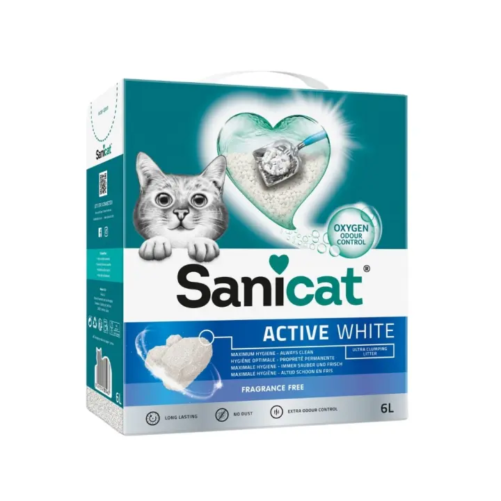 SANICAT - Active White - Arena aglomerante para Gatos sin Perfume (2 Tamaños) - 1