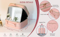 Bolsa De Maquillaje Para Viaje Behaesty Con Espejo LED Doble Capa Espejo De Vestíbulo Desmontable Tri-luz Dimmer Divisores Ajustables - details 5