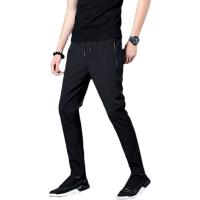 Pantalones Casuales Para Hombre Verano Seda De Hielo Secado Rápido Ajustados Estilo Coreano Deportivos Rectos Pantalones Largos - details 5