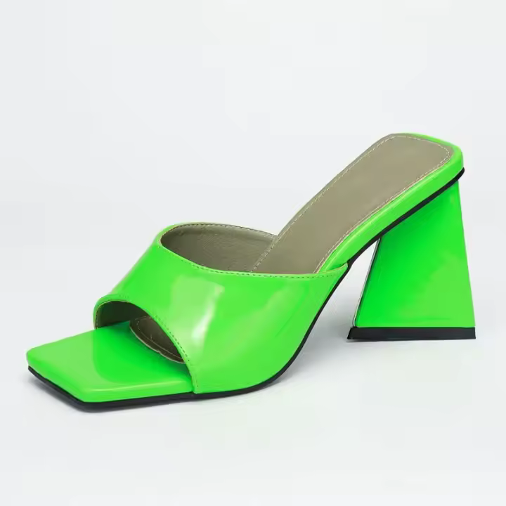 Sandalias De Mujer De Verano Con Bajo Alto Y Cierre Pull on Material De Cuero PU Suela De Goma Estilo Conciso Color Candy - 1