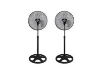 Ventilador PREMIUM cabeza giratoria 360 grados de pie grande Industrial Con Rejillas o normal para elegir  Juego de 2 ventiladores Aspa metalica 3 aspas  altura regulables 90w AIRE MUY FUERTE ajuste 3 velocidades 18pulgadas calidad premium garantizado - details 1