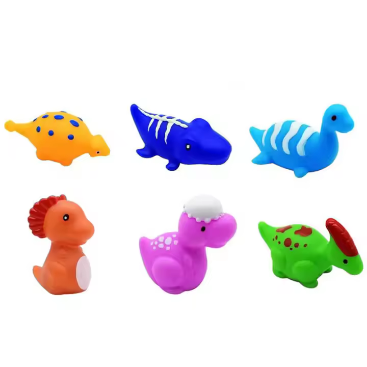 Juguetes de baño para bebés con luz intermitente y cambio de color flashing Dinosaurio inflable para niños Regalos de Navidad para niños normales productos con batería - 1