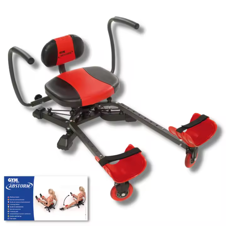 GYMFORM  AB Storm, Maquina completa para abdominales y oblicuos, Glúteos y Piernas, Con Niveles de resistencia, Quema grasas con solo 10 minutos por día, Incluye guía de ejercicios - 1