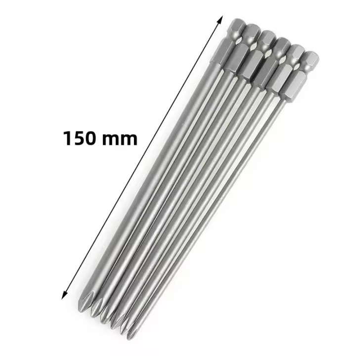 6PCS Brocas Magnéticas De Cabeza Cruzada Hexagonal De Acero 150mm Longitud 1 4in Shank 3.0mm 4.0mm 4.5mm 4.5mm 5.0mm 6.0mm Para Metalworking - 1