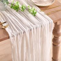 Mantelos De Gauze Semi-Transparente Blanco Vintage Rustic Para Bodas Cumpleaños Decoración De Banquetes Arches Boho Cubierta De Mesa - details 9