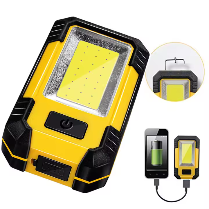 Linterna LED superbrillante para acampar al aire libre, carga USB con imán, luz de inspección, luz de trabajo COB - 1