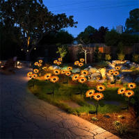 Lámpara Solar IP65 Impermeable Para Exterior Iluminación LED En Forma De Girasol Decorativa Para Jardín Camino Paisaje - details 9
