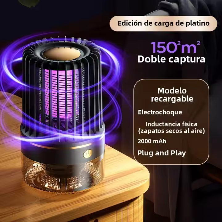 Lámpara Repelente De Mosquitos Eléctrica Portátil Y Silenciosa Recargable Para Exterior Eliminador De Insectos Sin Choque - 1